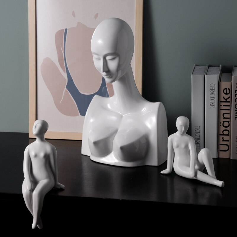 Ceramic Figure Decoration Nordic Abstract Art Model Room Photographer Props Decoration Figure Sculpture