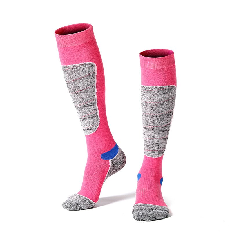 Women Outdoor Athletic Wear Skiing Socks Under Knee High Sports Socks Snowboarding Hiking Socks Thick Cotton Thermal Gym Socks