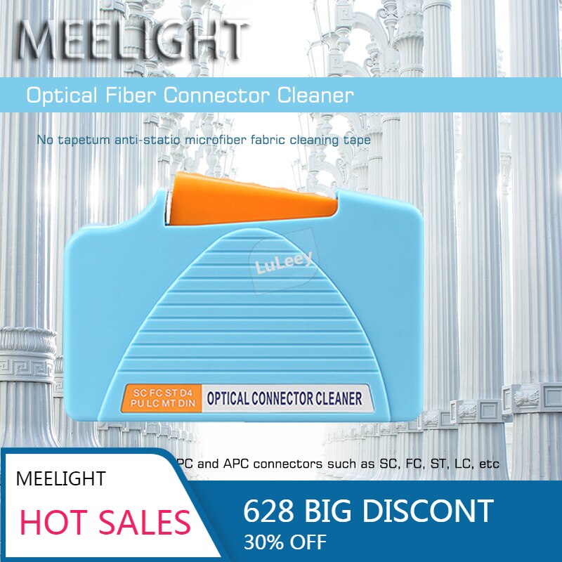 Limpador de fibra atualizado/caixa de limpeza de fibra/limpador de extremidade de fibra cassete/núcleo azul de substituição fibra de alta precisão