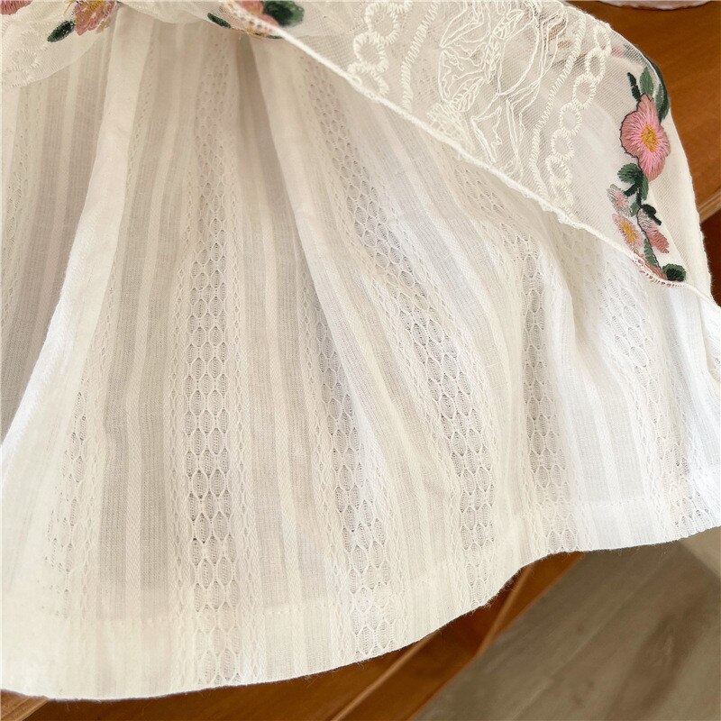 Zomer Baby Meisjes Prinses Rokken Borduren Bloemen Koreaanse Stijl Peuters Kids Katoen Rokken