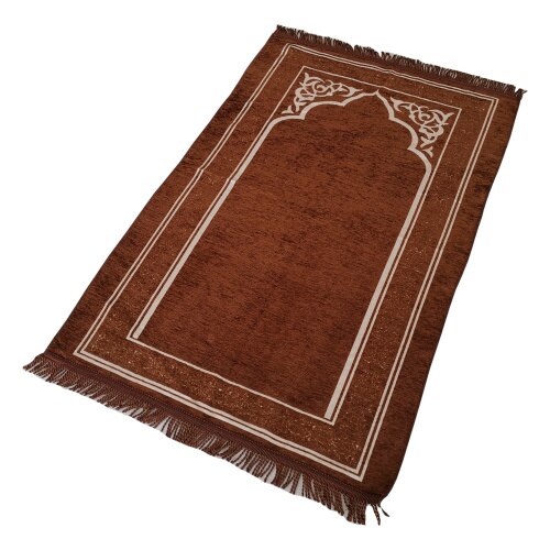 Tapis de prière musulman de voyage, boîte B, avec sac de transport, en Polyester, Portable, 70x110cm: Brown