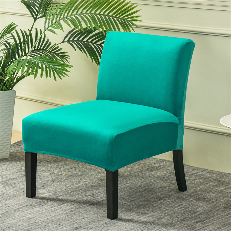 Velvet Accent Chair Cover Without Arm Pink Chair Slipcover Nordic Stretch Armless Chair Covers Elastic Furniture Protector Cover: A8 Chair Cover