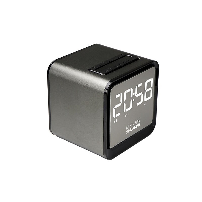 Reloj despertador Digital con Altavoz Bluetooth, accesorio de Metal Neutral de fábrica, modelo privado, ,: C