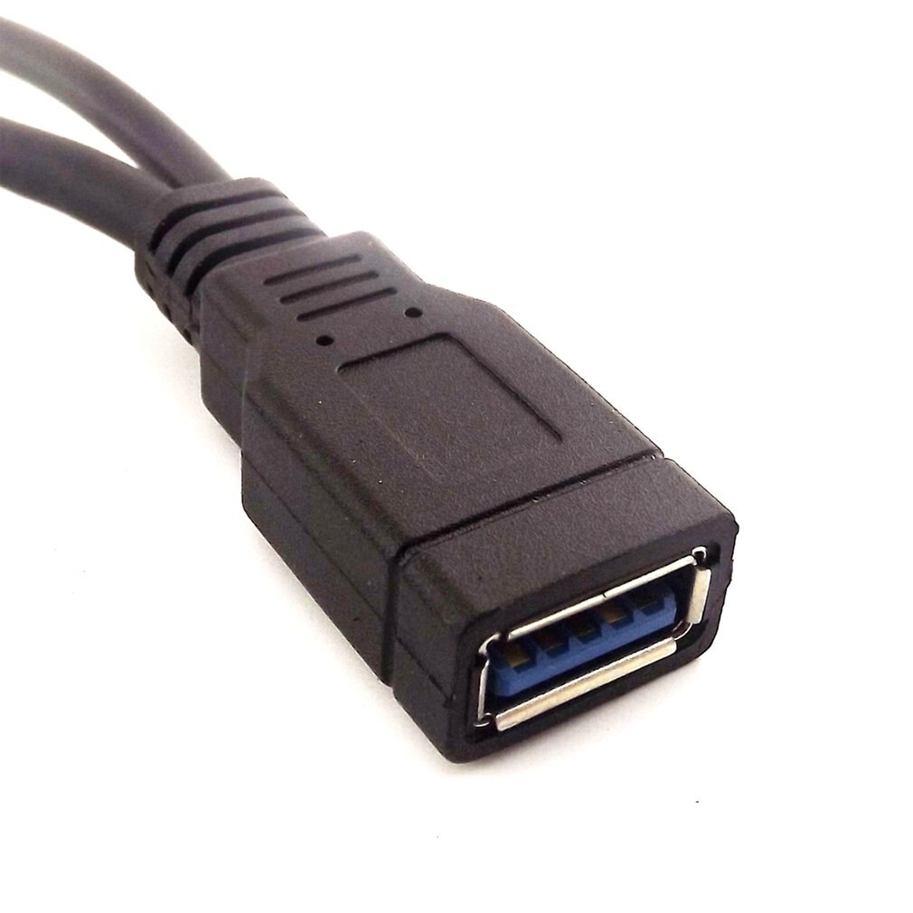 20cm USB3.0 to USB3.0/2.0 USB3.0 Female to Dual USB Male Extra Power Data Y Extension Cable