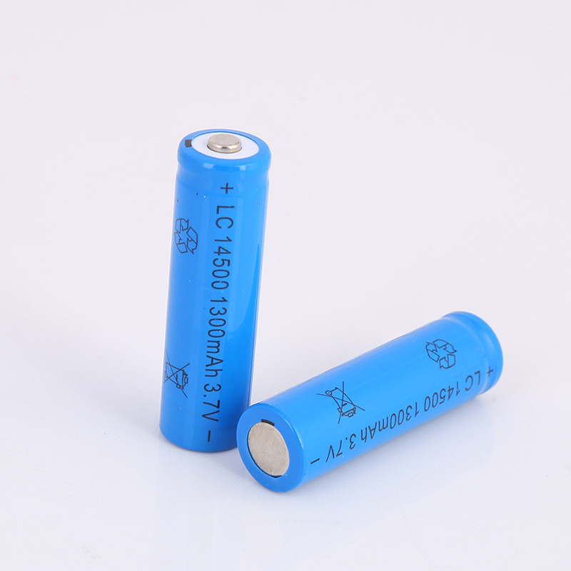 2 Stks/partij Grote Capaciteit 3.7V 1300 Mah Oplaadbare Batterij 14500 Lithium Ion Oplaadbare Batterij Voor Zaklamp Batterij