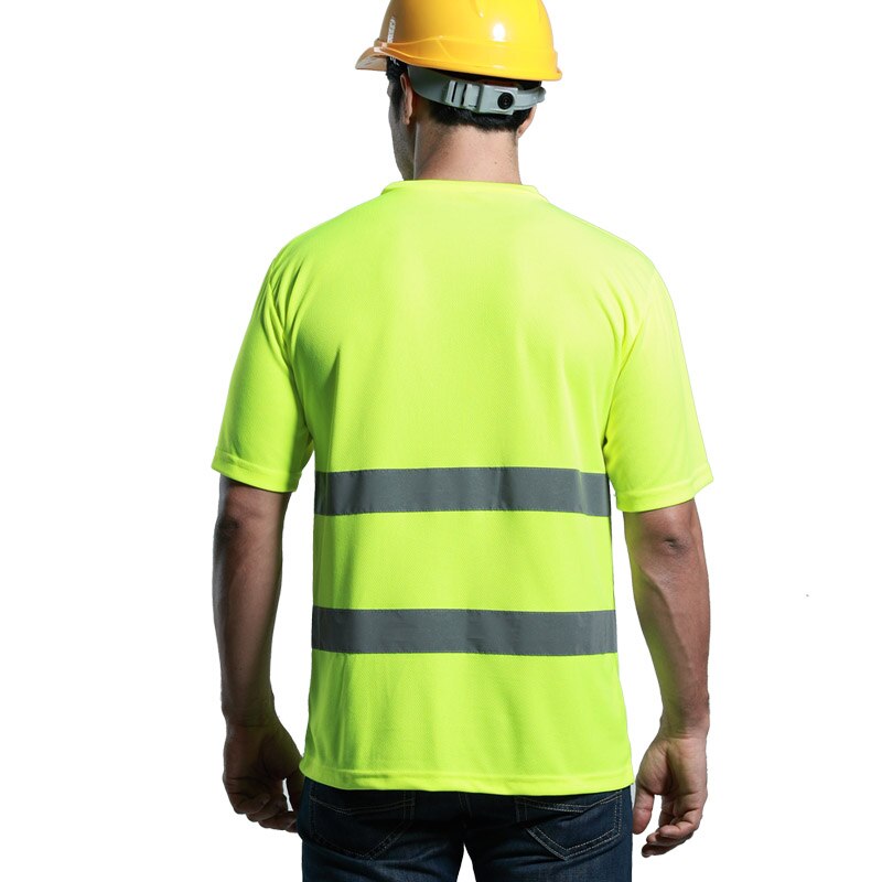 Høy synlighet sikkerhetsrefleks arbeidsskjorte herre sommer høy synlighet for arbeid