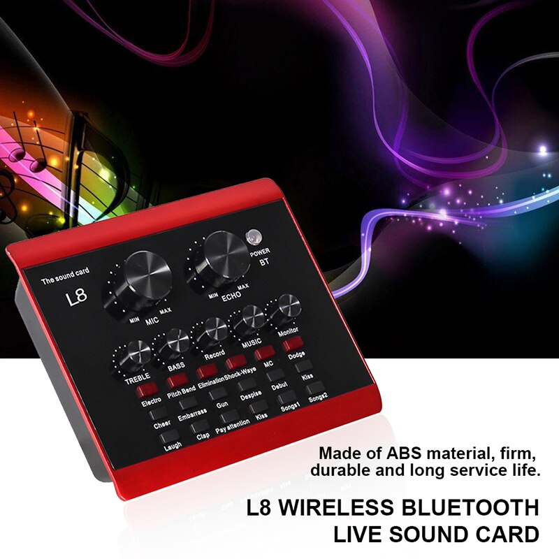 L8 Portable Sound Card 12 Kinds Sound Effect Live Broadcast Sound Card Set For Mobile Phone Computer Game Portable Audio
