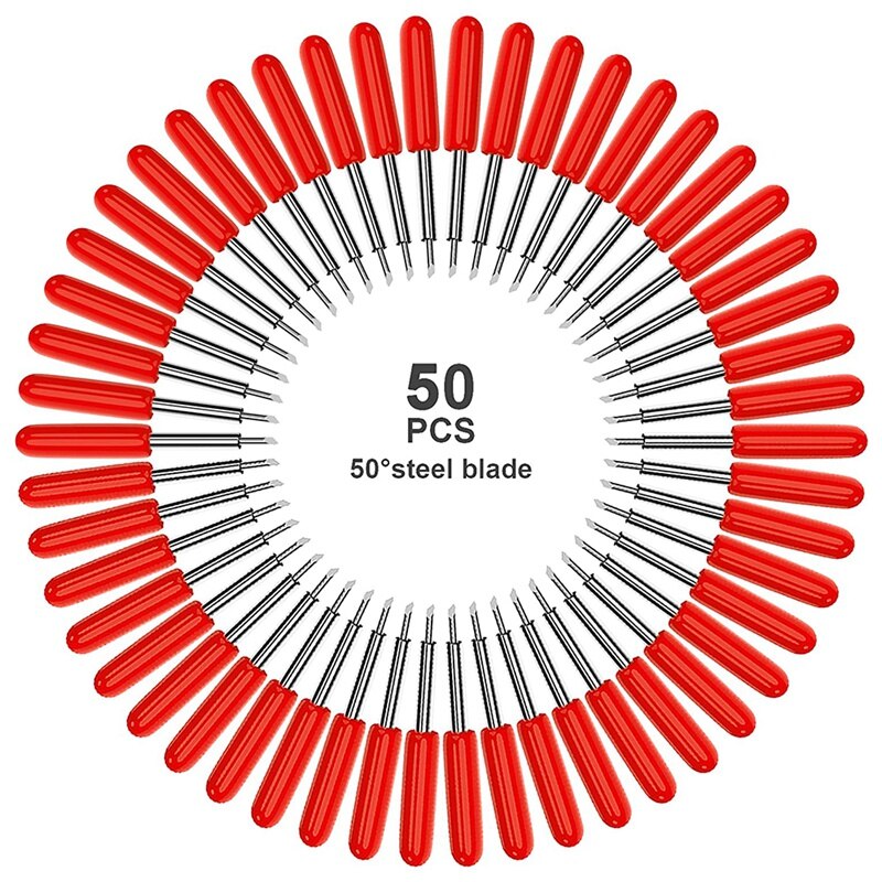50 Stuks Vervanging Messen Voor Cricut Verkennen Air 2 /Air 3/Maker Uitdrukking, 45 Graden Standaard Fine Point Blades