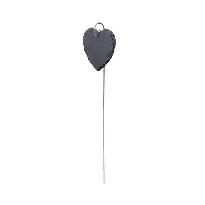 Natuurlijke Stijl Slate Plant Labels, Opknoping Van Een Roestvrij Stalen Metalen Staaf, 15.75Inch Plant Etiketten Voor Tuin, Bloem, Bed, Potten: Heart 10x10cm