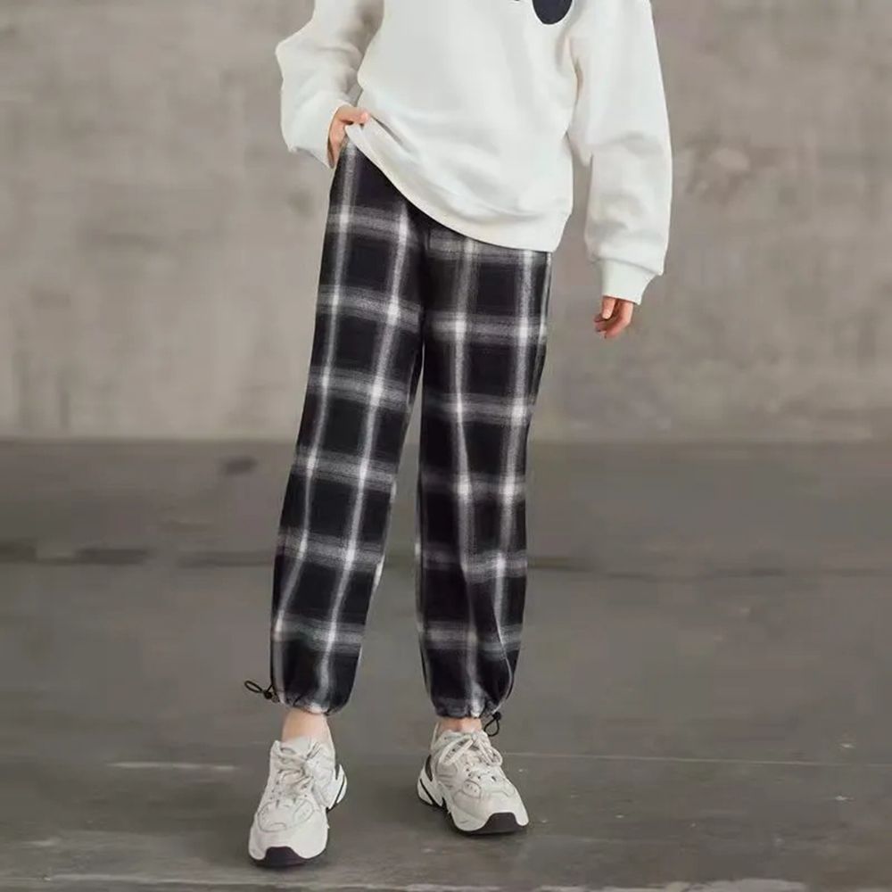 Spring Girl Plaid Pants 3-14 Years Teenage Children's Clothing for Girls Loose Casual Wide Leg Pants for Girls Trousers 6 8 10 9