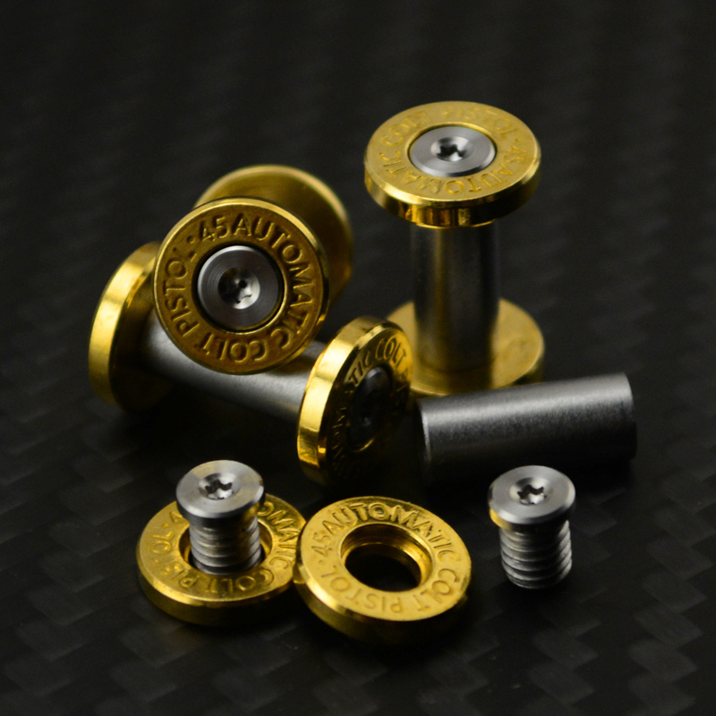 2 sets Diy Knife material Making knife Handle screw rivet Brass bottom fire stainless steel 20 size