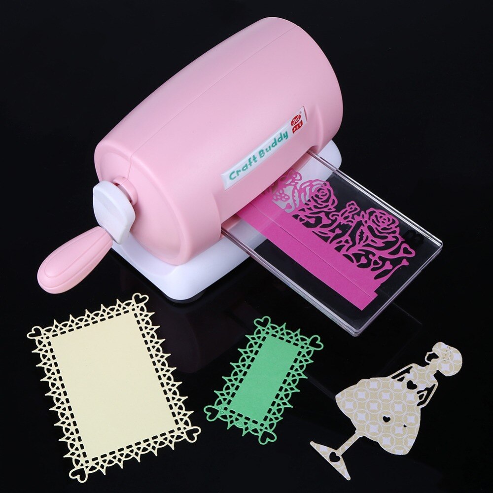 DIY Dies Cutting Embossing Machine Scrapbooking Dies Cutter Paper Card Die-Cut Machine Home Embossing Dies Tool Pink Purple