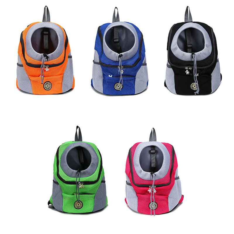 Outdoor Nylon Pet Dog Carrier Bag Dubbele Schouder Draagbare Reizen Hond Huisdier Rugzak Mesh Pet Voorzijde Bag Carrier