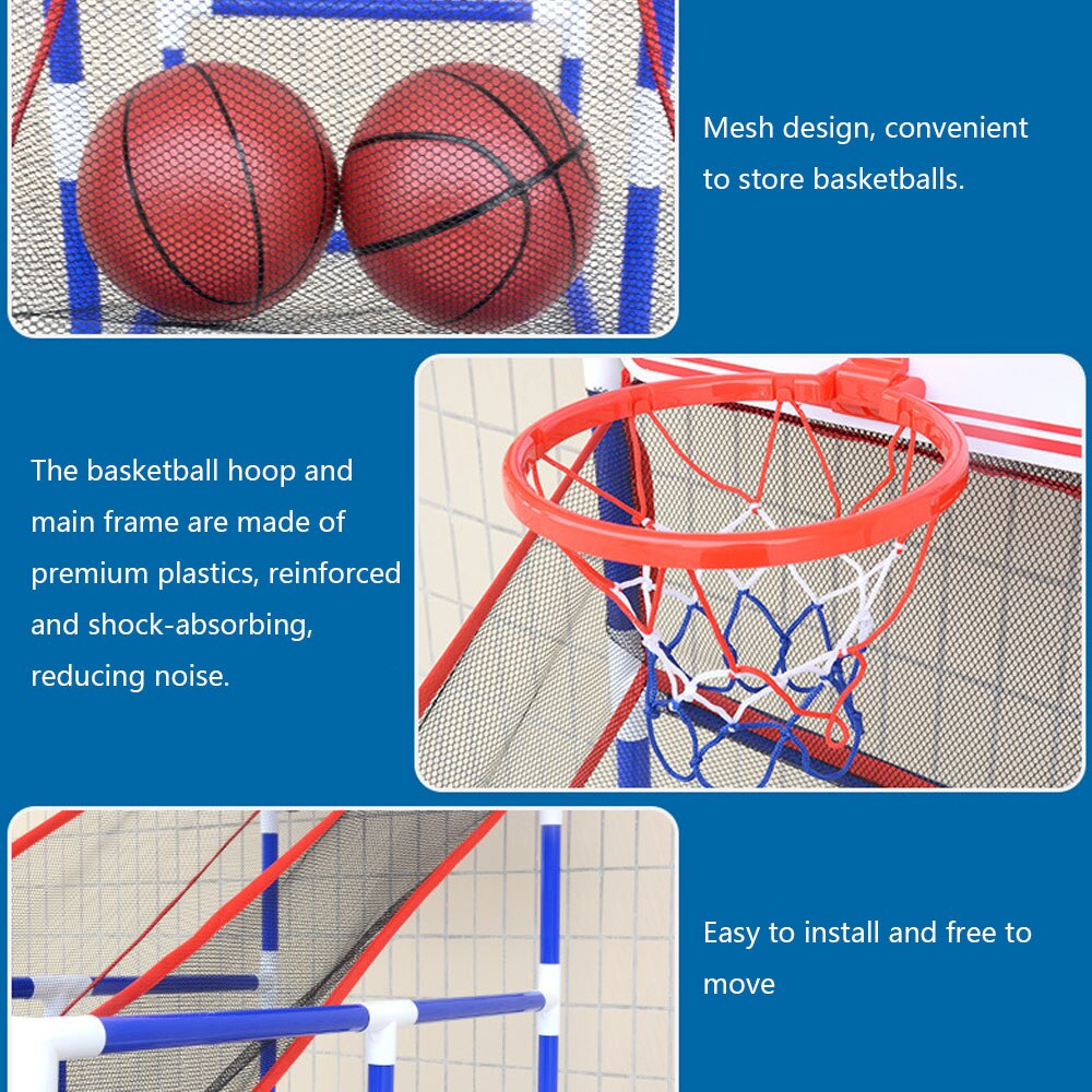 Juego de Arcade de baloncesto para niños, juego de deporte para interior/exterior, aro de baloncesto de un solo disparo con 2 pelotas de baloncesto inflador