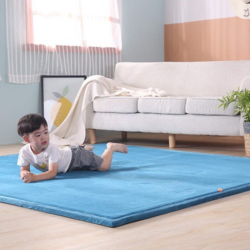 Infant Shining Home Rug Children Game Mat Thickening Coral Fleece Baby Crawling Carpet Mats Tatami Climbing Pad