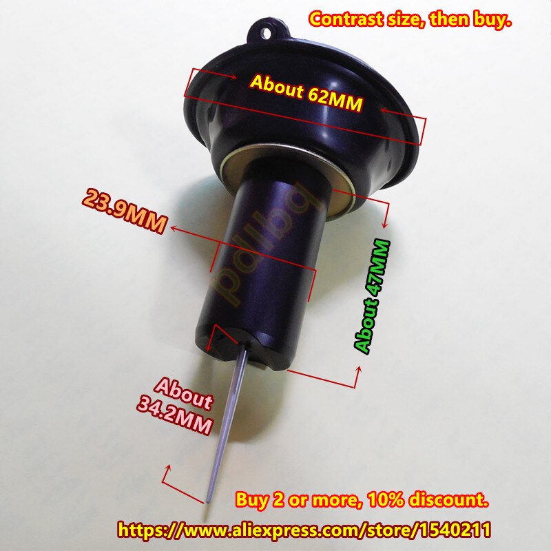 Diafragma de émbolo de carburador para motocicleta, doble cilindro, YM Virago XV250 V, BDS26 Mikuni, (1 uds. $11,49), 23,9 MM de diámetro