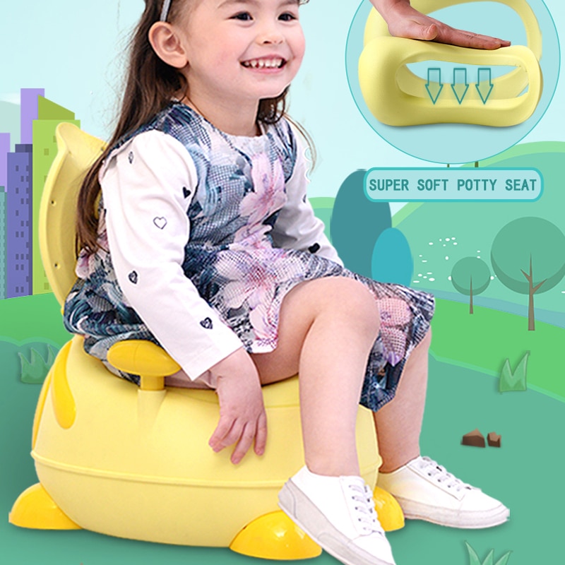 Orinal de pato para bebé, asiento de orinal de PU suave para niños, estilo