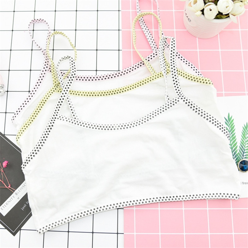 5pc Cotton Lace Bras For Kids Teen Young Girls Training Underwear Thin Cup Child Puberty Bra Teenages Clothes