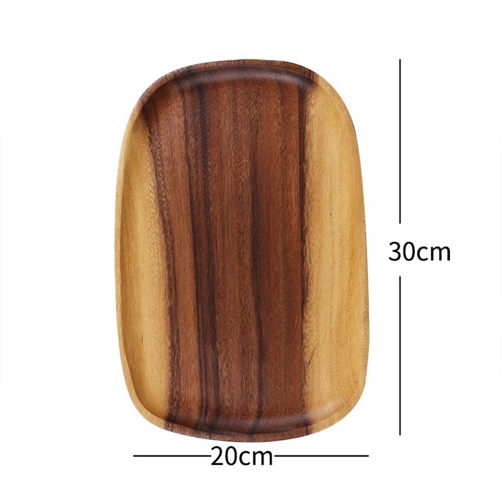 Hout Acacia Hout Servies Onregelmatige Ovale Massief Houten Fruitschaal Fruitschaal Schotel Thee Dienblad Dessert Diner Plaat Bestek
