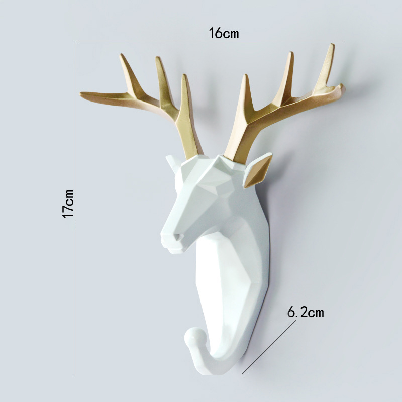 Mode Diervormige Haken Herten Herten Neushoorn Paard Giraffe Olifant Hoofd Muurhanger Jas voor Hoed Haak Rack Houder Home Decor