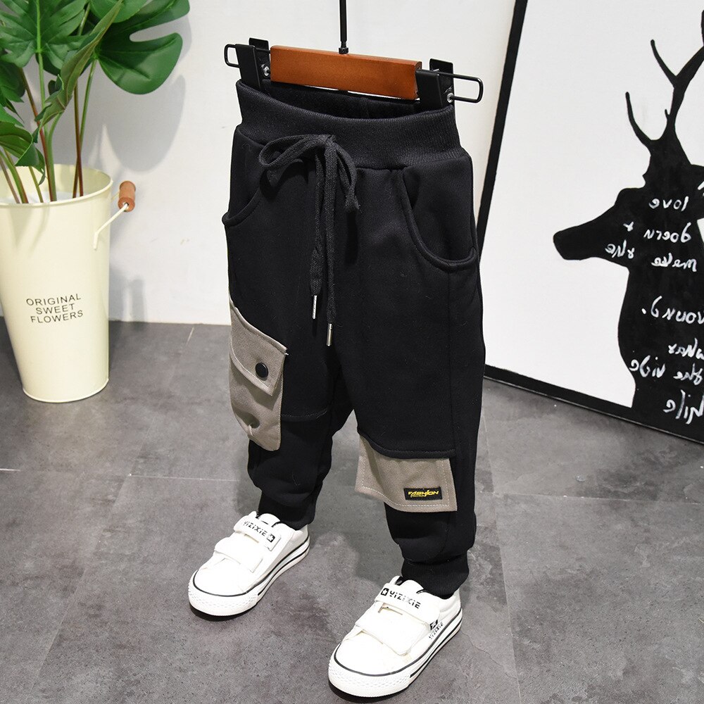Jongens Broek Lente Herfst Kids Casual Katoenen Broek Voor Baby Boy Kinderen Mode Dikke Fluwelen Broek Kleding Peuter Outfits