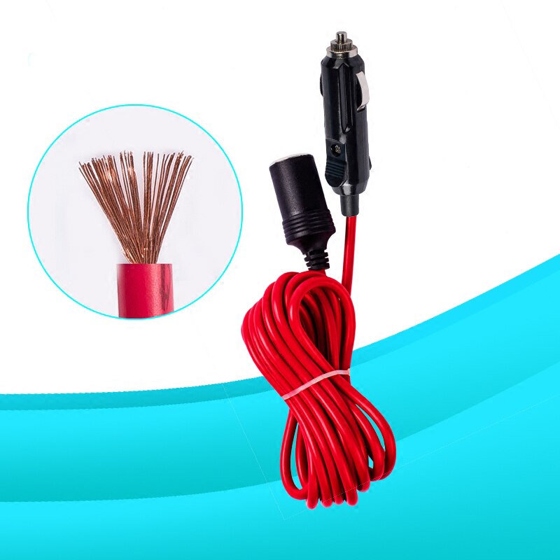 Vehicle smoke detector extension line High-power Automobile power supply and long line Socket Smoke splitter 12V