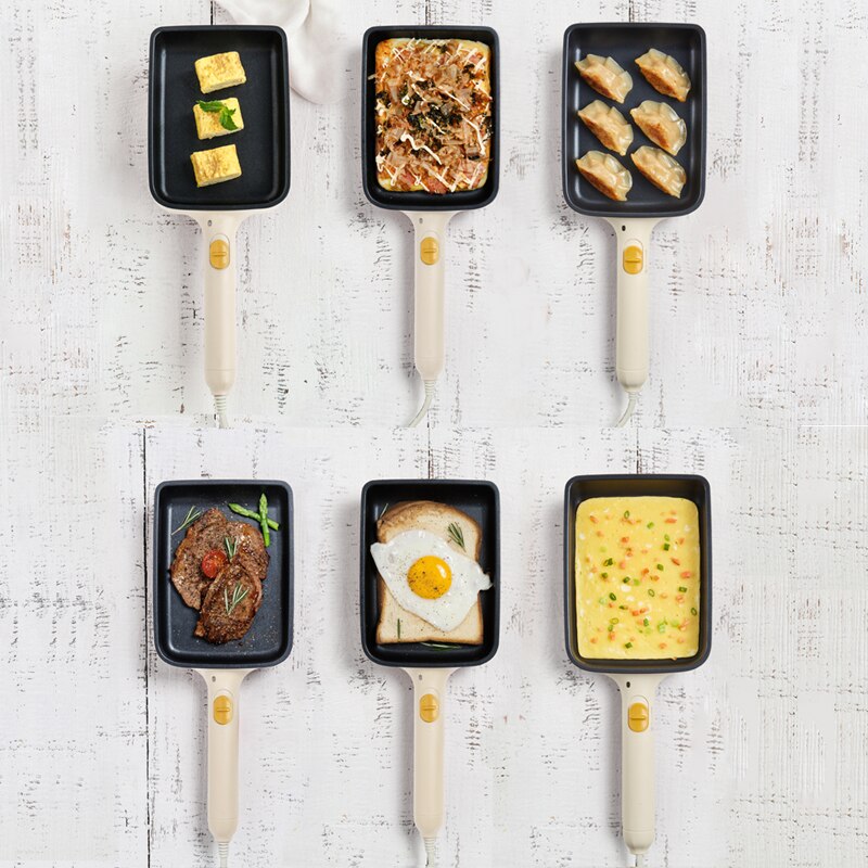 220V 700W Electric Frying Pan Non-stick Household Mini Portable Electric Breakfast Making Machine Multi Cooker