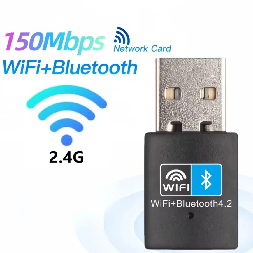 2 IN 1 USB WiFi Bluetooth Adapter 600Mbps Dual Band 5G/2.4G USB Wifi Adapter USB Bluetooth Adapter Wireless Network Card For PC: black