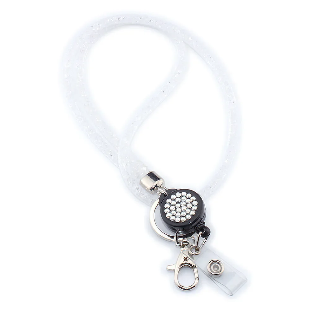 Mode Vrouwen Nekkoord Sleutelkaarthouder Lanyard Werk Badge Gym ID-kaarthouder Arts Verpleegkundige Kaart Cover Lanyard: WHITE