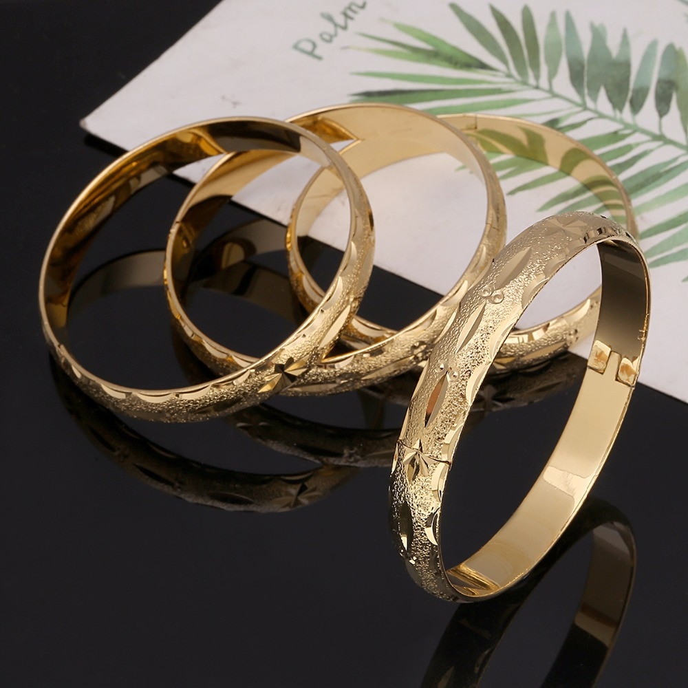 24k guld armbånd til kvinder guld dubai brud bryllup etiopisk armbånd afrika armbånd arabiske smykker guld charme armbånd