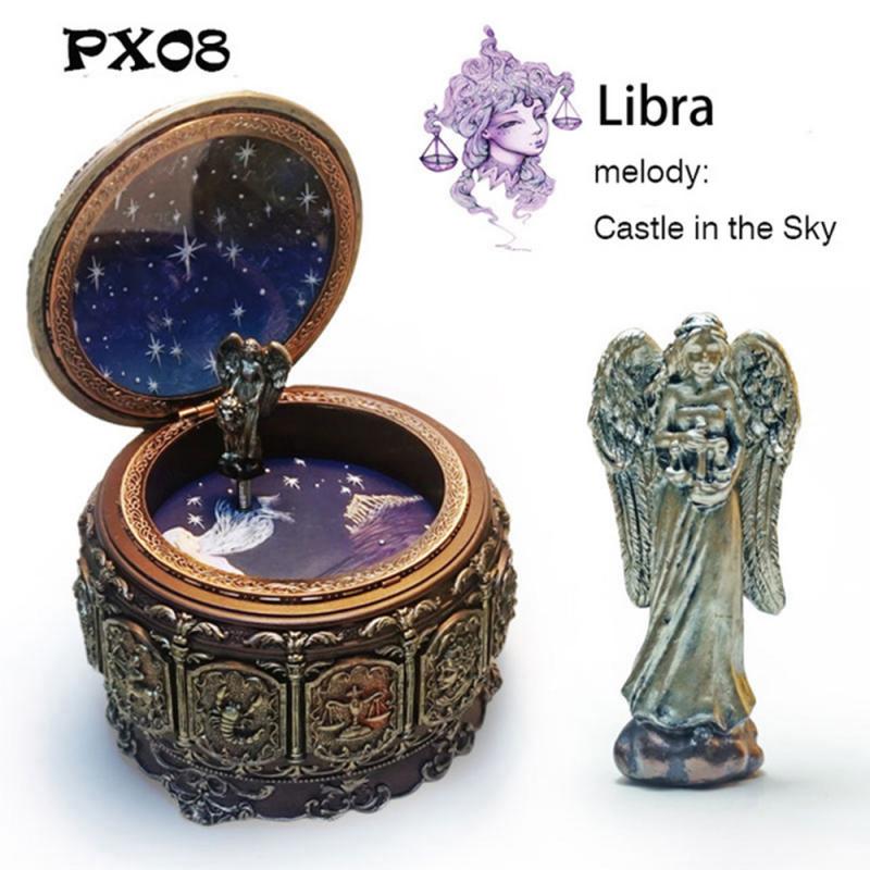Twaalf Sterrenbeelden Met Led Flash Retro Zodiak Twaalf Constellatie Muziekdoos Handgemaakte Art Muziekdoos Valentijnsdag Bbirthda: Libra