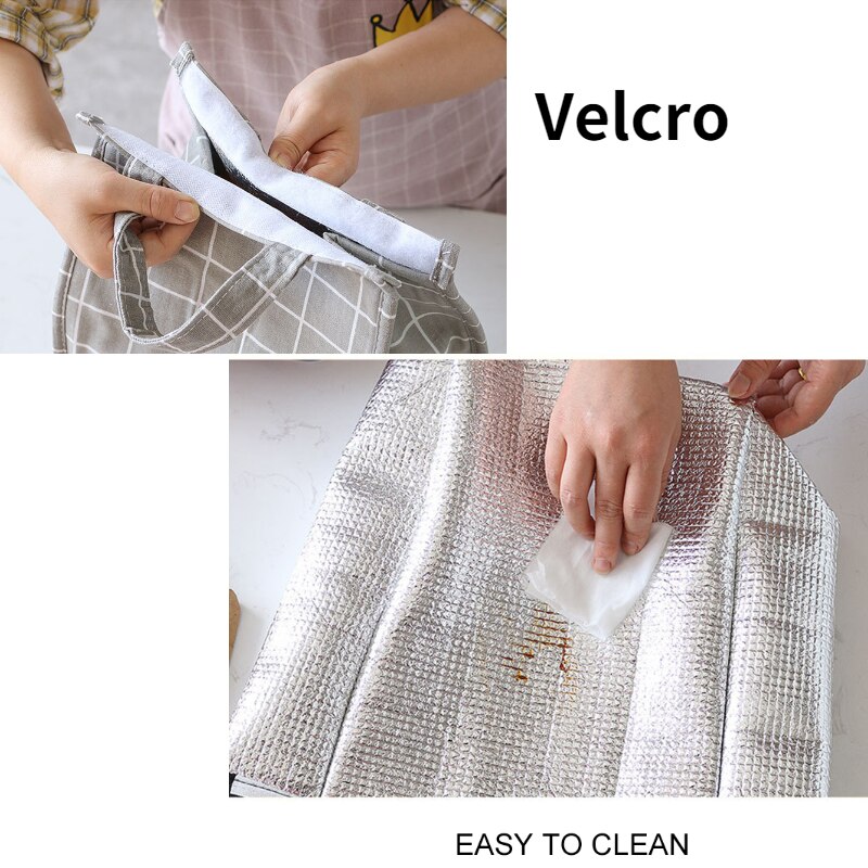 Koreansk madpose tyk vandtæt oxford stof isoleringspose kold ispose dame og børn bærbar stor kapacitet bento taske