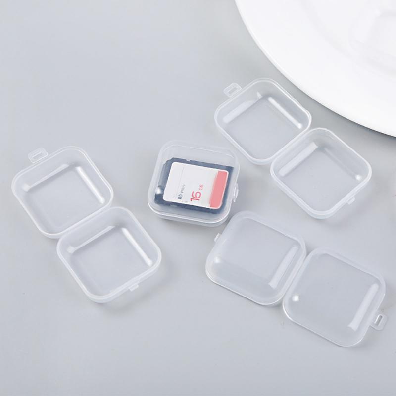 10 Stuks Kleine Dozen Vierkante Doorzichtige Plastic Sieraden Opbergdoos Afwerking Container Verpakking Opbergdoos Voor Oorbellen Ringen