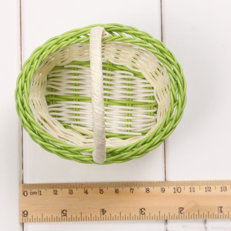 1Pcs Mini Hand-woven Storage Baskets Plastic Weaving Storage Baskets Fabric Flower Basket Fruit Rattan Cosmetics Tea Picnic Bags