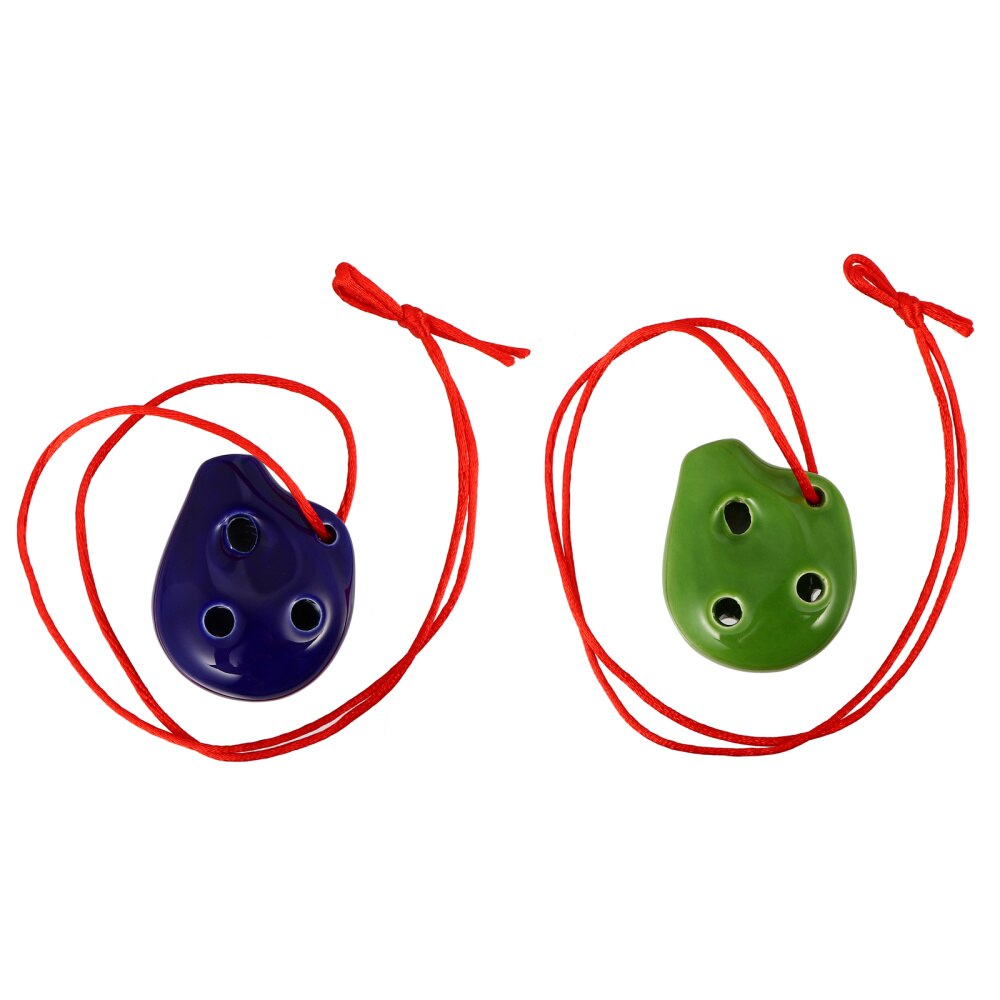 Ocarina Alto en céramique, Instrument de musique à 6 trous, 2 pièces: Default Title