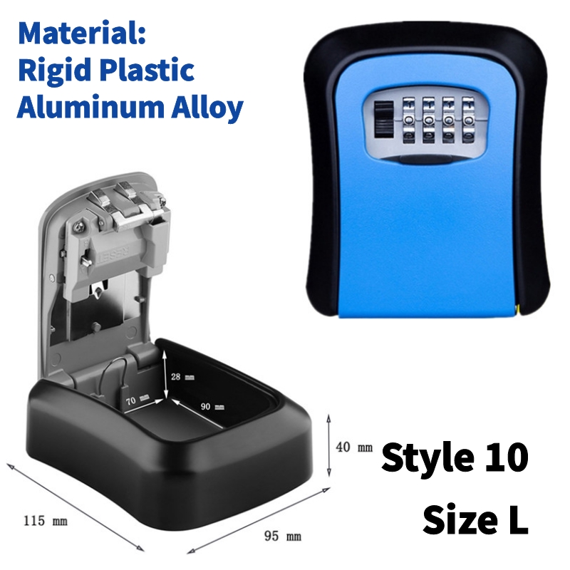 Wall Mount Key Safe Box Weatherproof Key Storage Secret Box Organizer 4 Digit Combination Password Security Code Lock nokey Home: Yellow