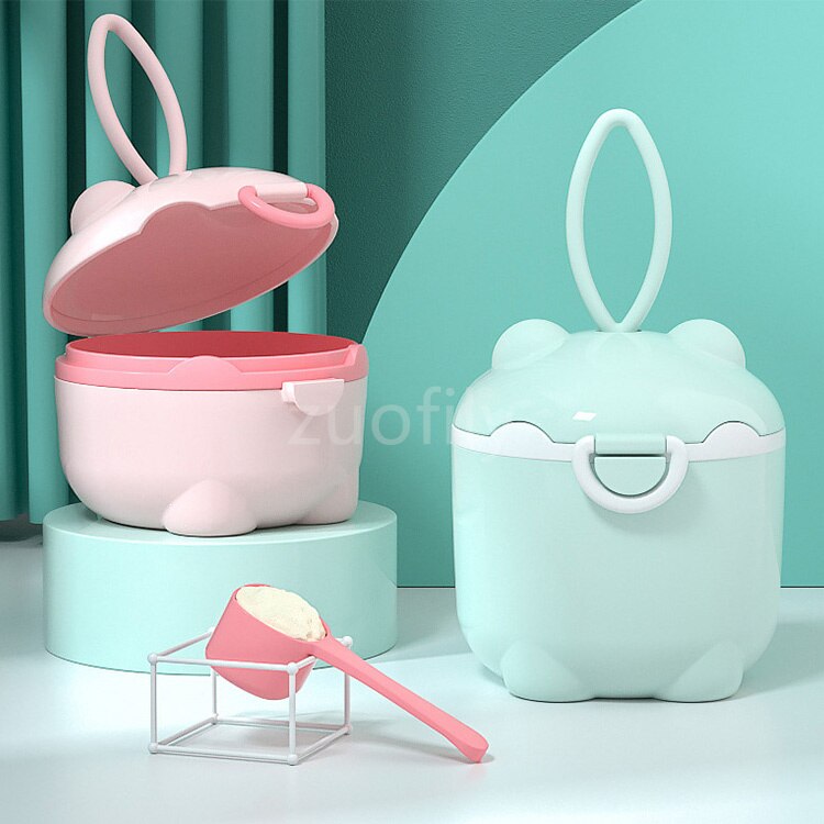 Portable Baby Food Storage Box Milk Powder Essential Cereal Cartoon Infant Toddler Snacks Container Formula Dispenser Storager