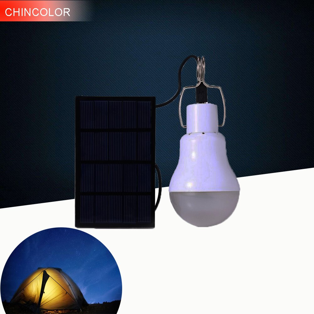 CHINCOLOR Solar Lamp Aangedreven Draagbare Led Gloeilamp Zonne-energie Lamp led Verlichting Zonnepaneel Camp Night Reizen EA