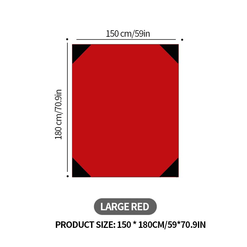 Manta de Picnic Impermeable 150 x 180 Cuadros Rojos