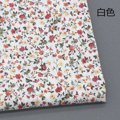 Tejido con estampado Floral de popelina, tejido de algodón de 14x50cm con de popelina para costura de retazos de ropa, vestido, blusa, accesorios hechos a mano: Fabric 1