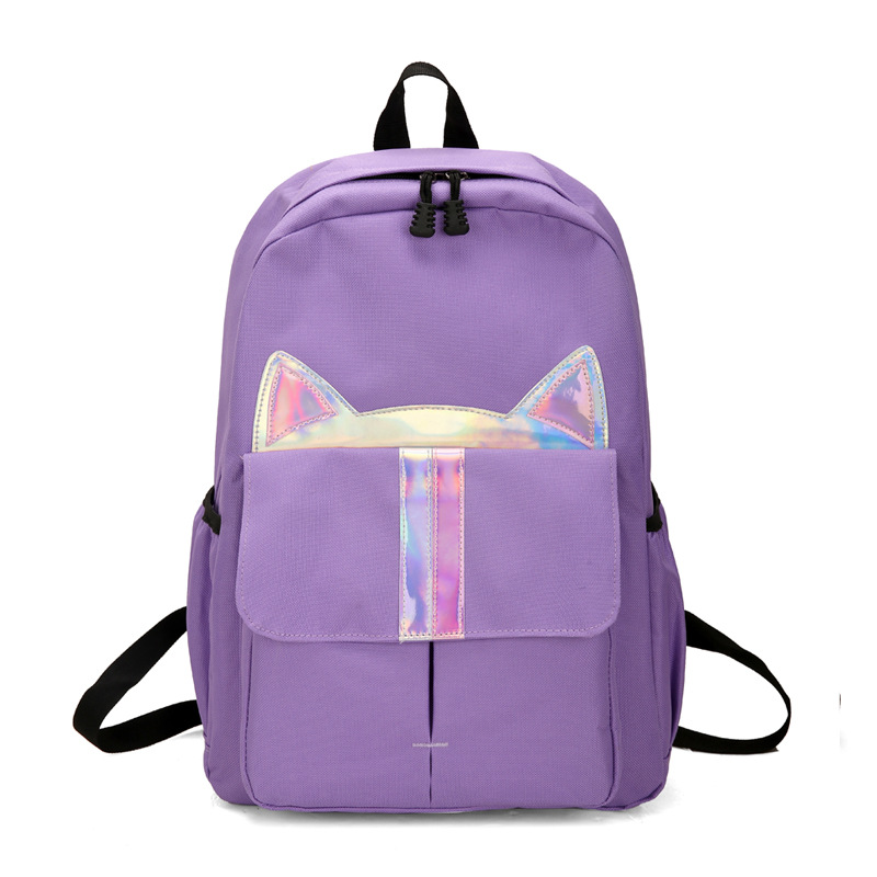 Sacs d'école d'adolescent pour des filles avec des chats sac à dos sac d'école femmes sacs d'école étudiant adolescent coloré dessin animé cartable grand: VIOLET