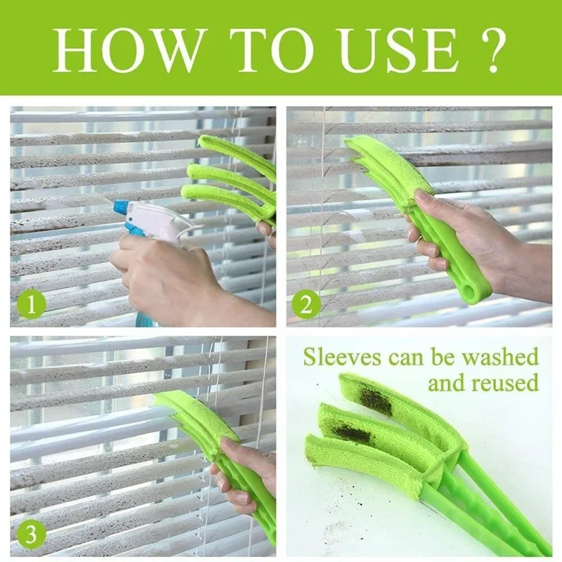 Brosse de nettoyage de lame aveugle vénitienne en Microfibre, pratique, pour climatiseur de fenêtre, plumeau de voiture, sortie de ventilation, brosse de nettoyage