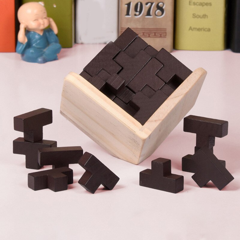 3D Rusland Blokjes Vroege Educatief Speelgoed Kind Houten Puzzels Iq Speelgoed Volwassen Brain Teaser Burr 54T Trowse Kubus Puzzel toy Xmas