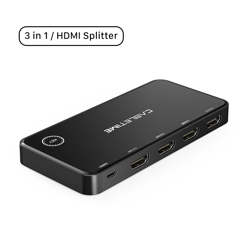 CABLETIME HDMI Splitter 4K 60Hz 1x2/2x1 Adapter HDMI Switcher 2 in 1 Converter for latop Macbook Air HDTV PS4 HDMI Switch C355: 3 in 1