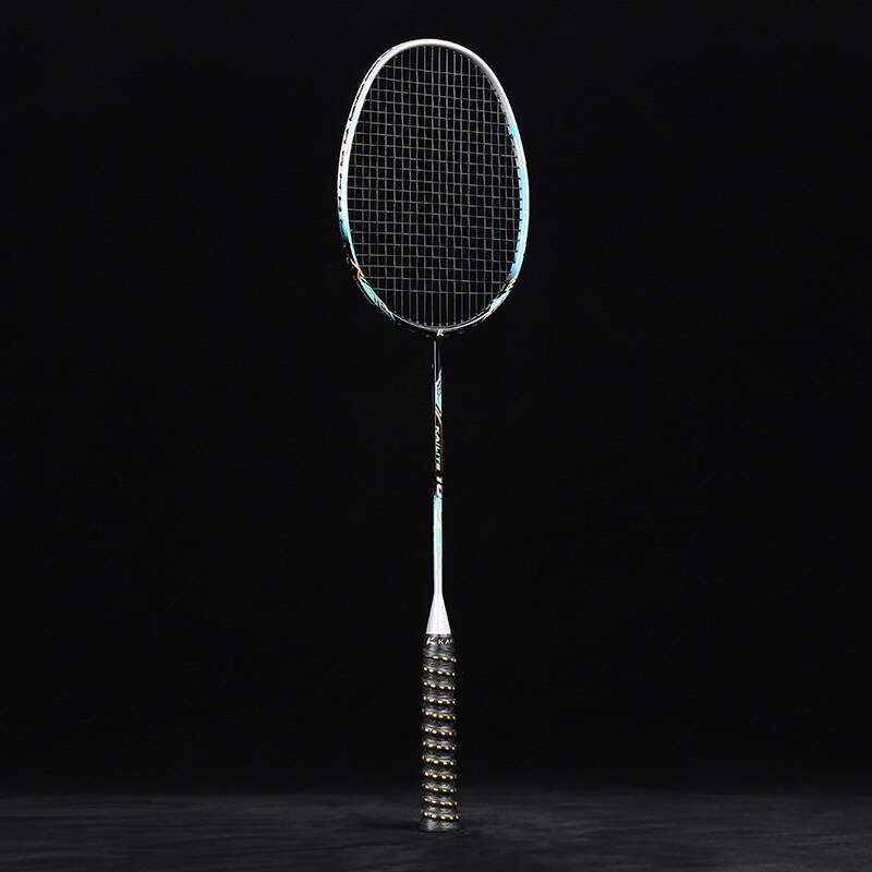 Ultralight 50g 10U Carbon Fiber Badminton Racket Super Lightest Graphite Racquet With String 30LBS Adult -40: black