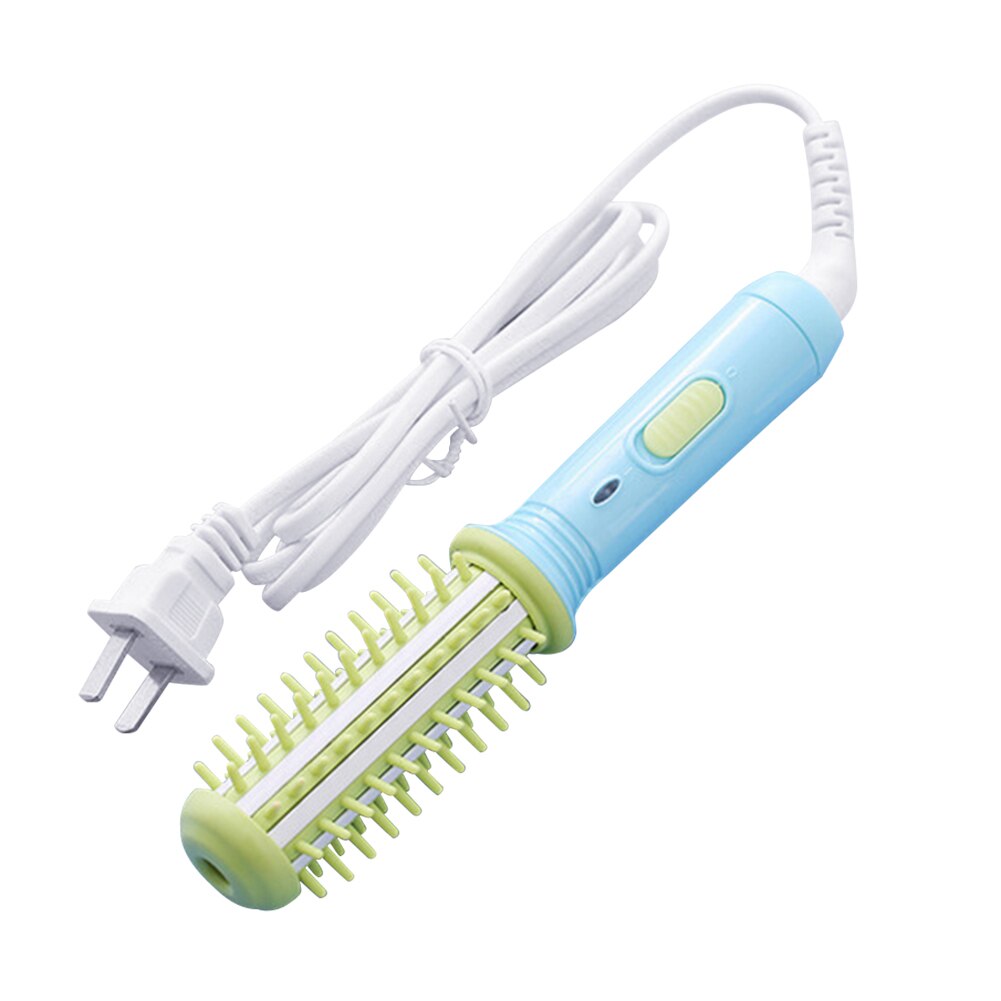 2 in 1 Mini Electric Hair Curler Roller Curling Iron Brush Rotating Hair Styling Tools Travel Hair Curler Comb: Green