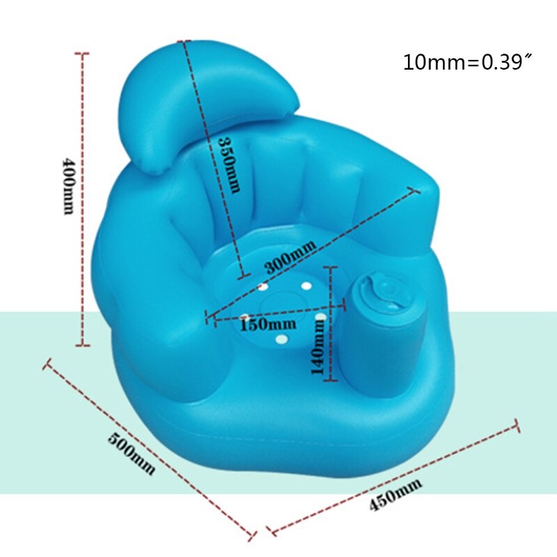 Bærbar baby læring sæde oppustelig badestol pvc sofa brusebadstol til leg 67jc