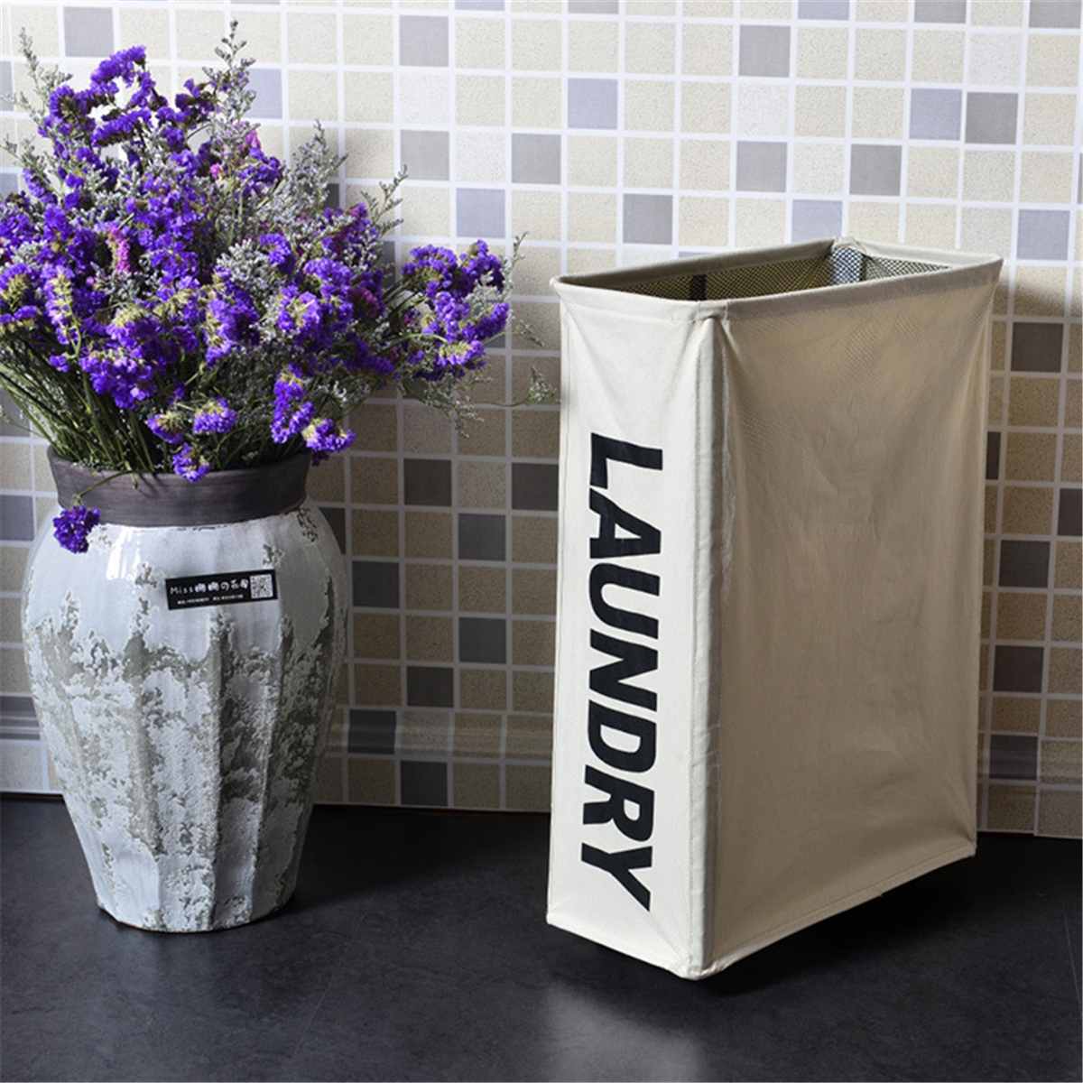 Wassen Vuile Kleren Bin Met Wielen Dunne Wasserij Opslag Opvouwbare Rolling Wasmand Op Wielen Wasmand