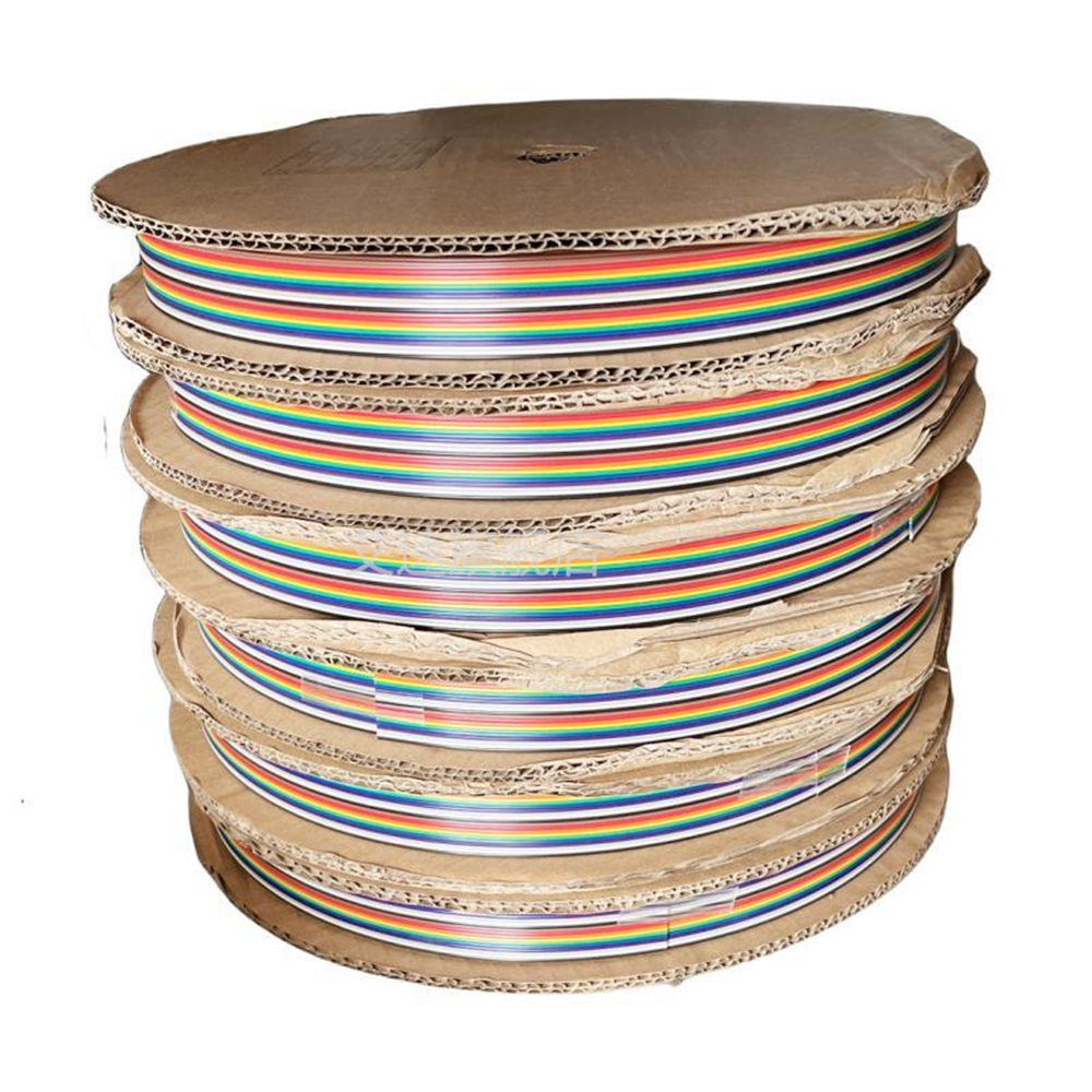 1m färgade bandkabelavstånd 1.27mm regnbågsfärgade dupont-trådar idc-anslutningskabel 6/8/9/10/12/16/20/40/50/60-64p