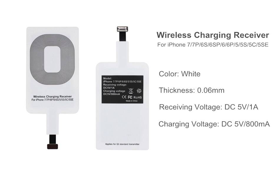 Für iPhone 6 6S 6plus 7 7plus 5 5S 5C Drahtlose Ladegerät Empfänger Patch Modul QI standard Drahtlose Erhalt Lade Patch A20
